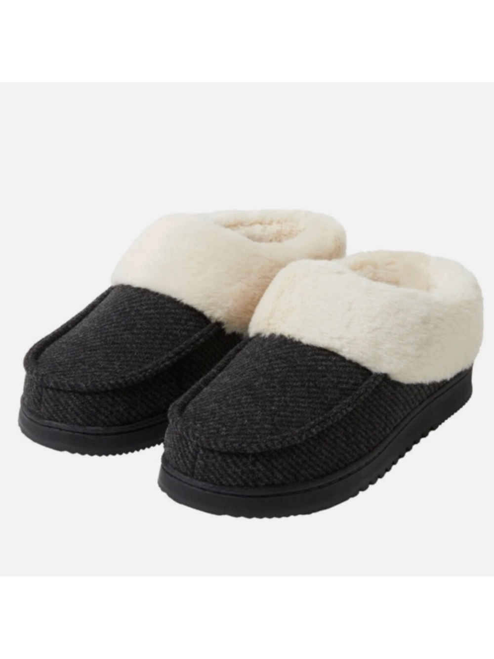 Dearfoams Ladies' Memory Foam Slippers - BLACK